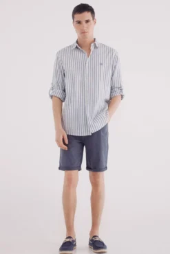 Bermuda cor lavada slim fit