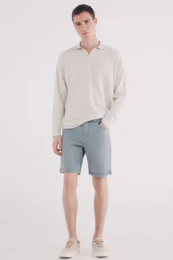 Bermuda cor lavada slim fit