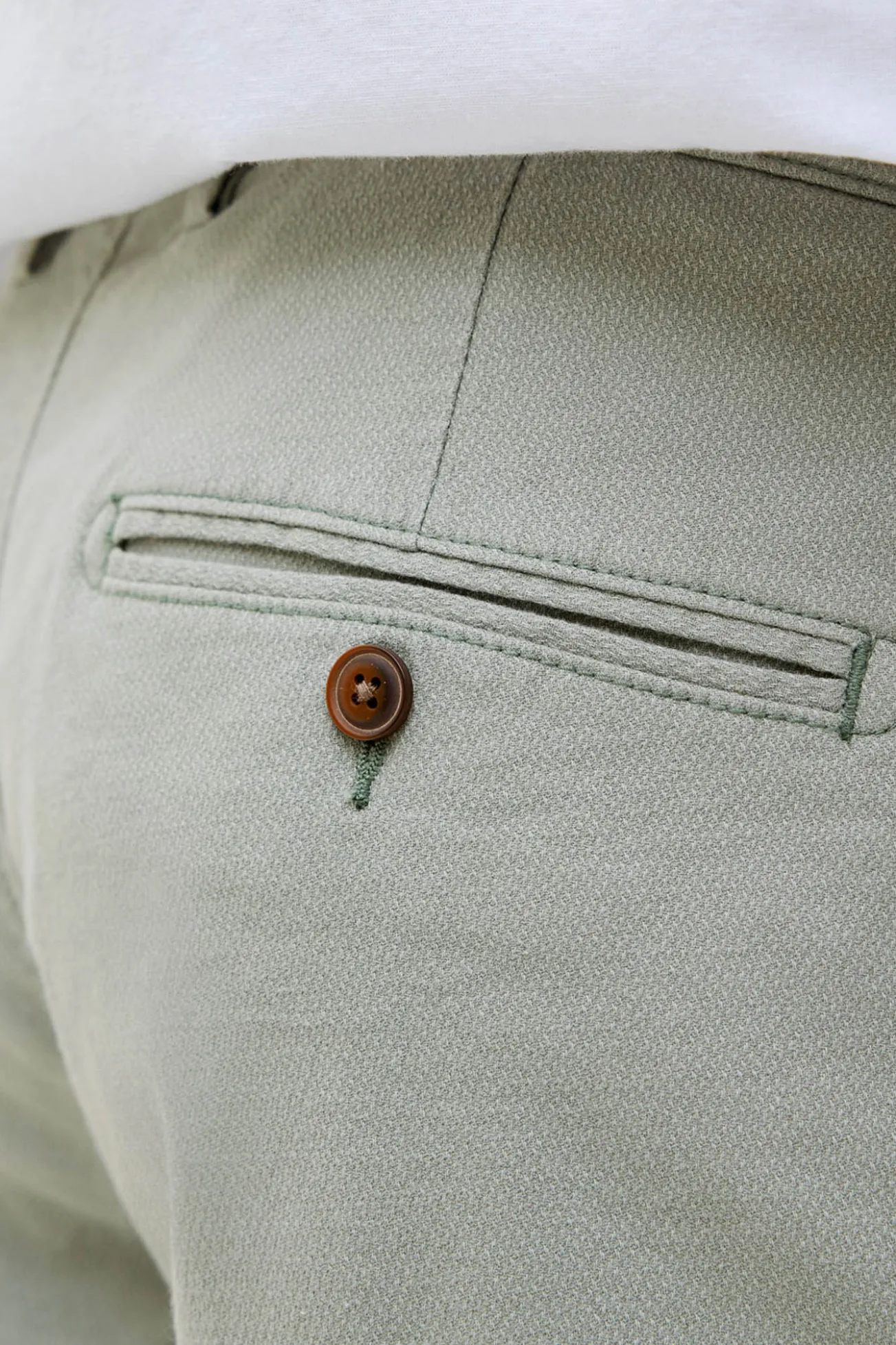 Bermuda estilo calças chino de regular fit