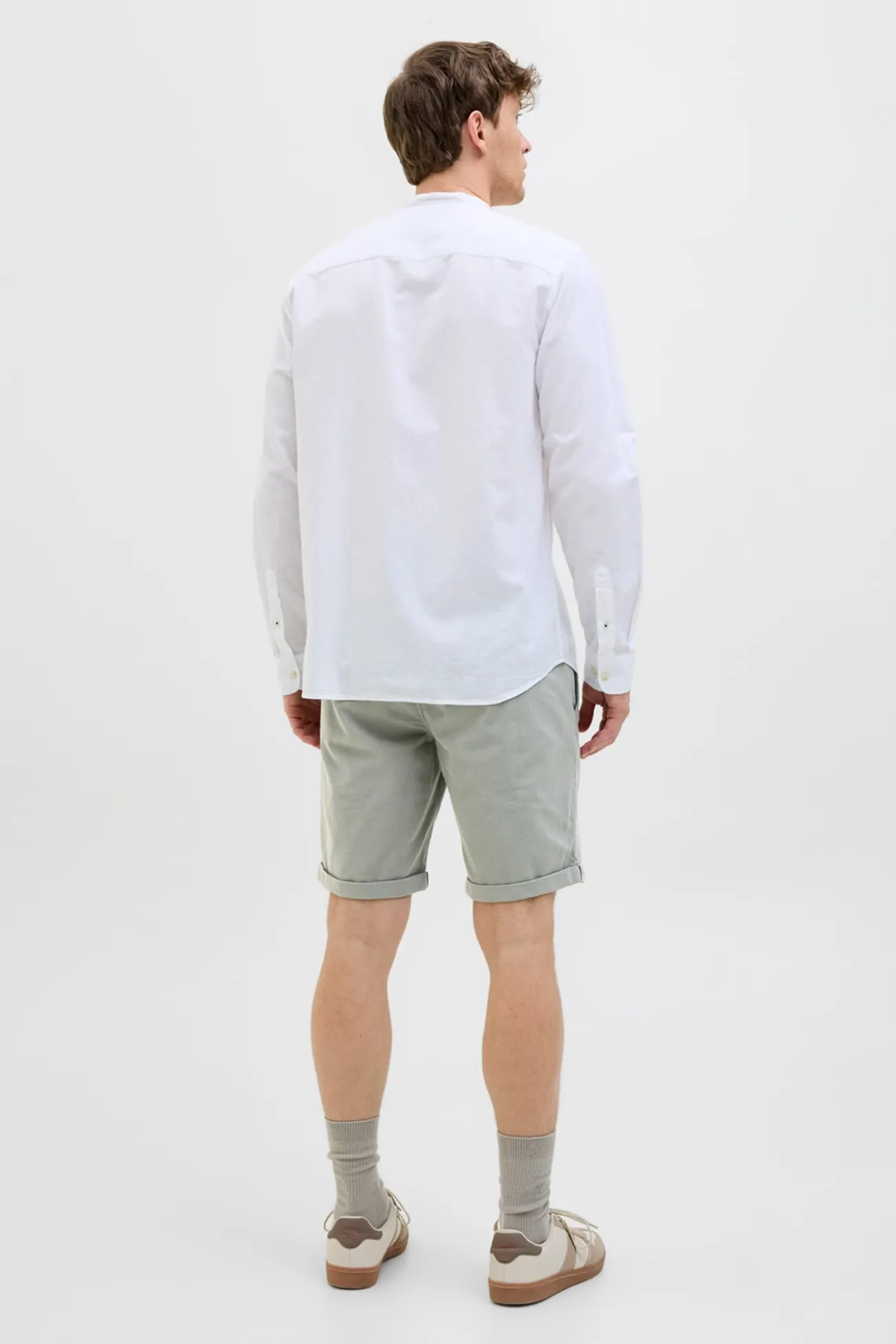 Bermuda estilo calças chino de regular fit