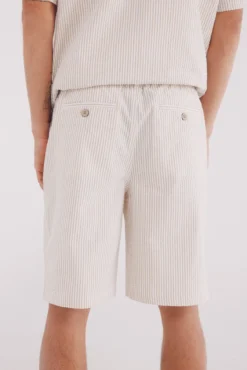 Bermudas de algodão seersucker com ajuste relaxado