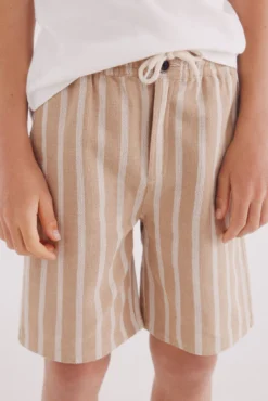 Bermudas de linho riscas para meninos
