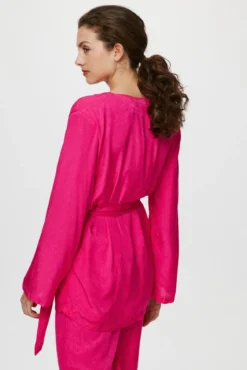 Blazer acetinado de jacquard