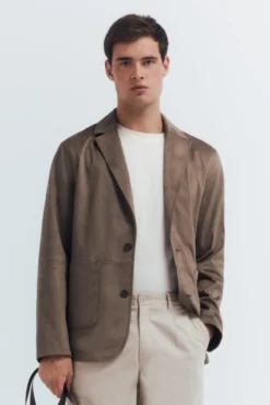 Blazer com efeito camurça