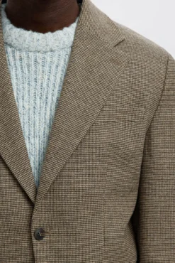 Blazer de lã aos quadrados