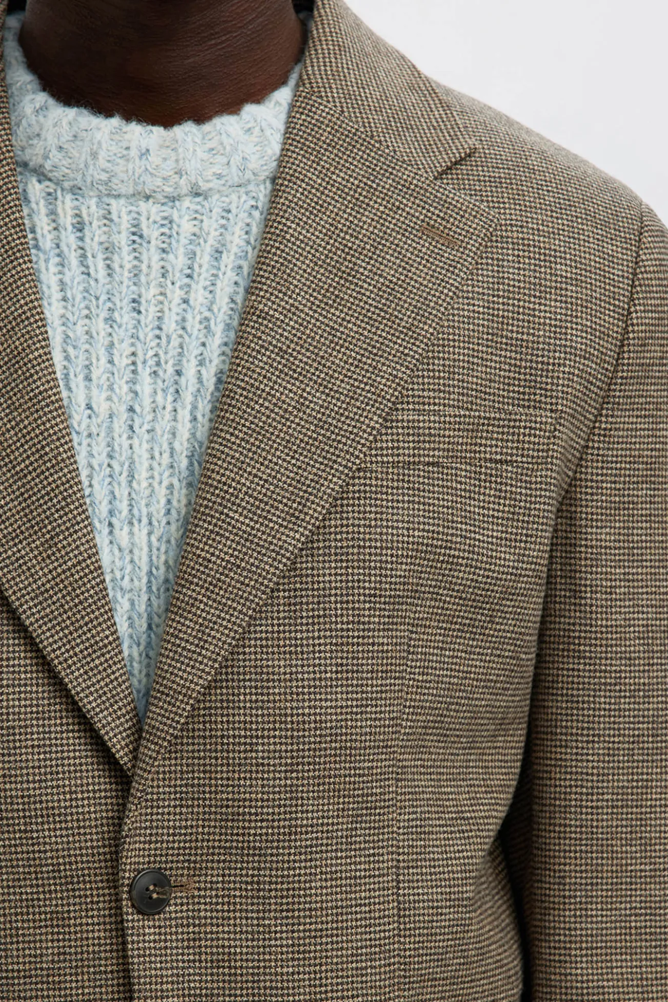 Blazer de lã aos quadrados