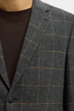 Blazer de lã xadrez