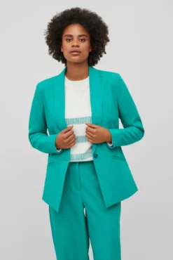Blazer de manga comprida corte clássico