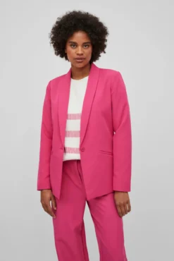 Blazer de manga comprida corte clássico