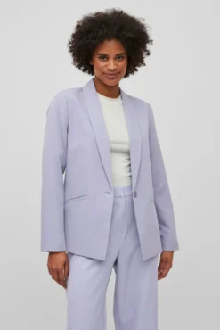 Blazer de manga comprida corte clássico