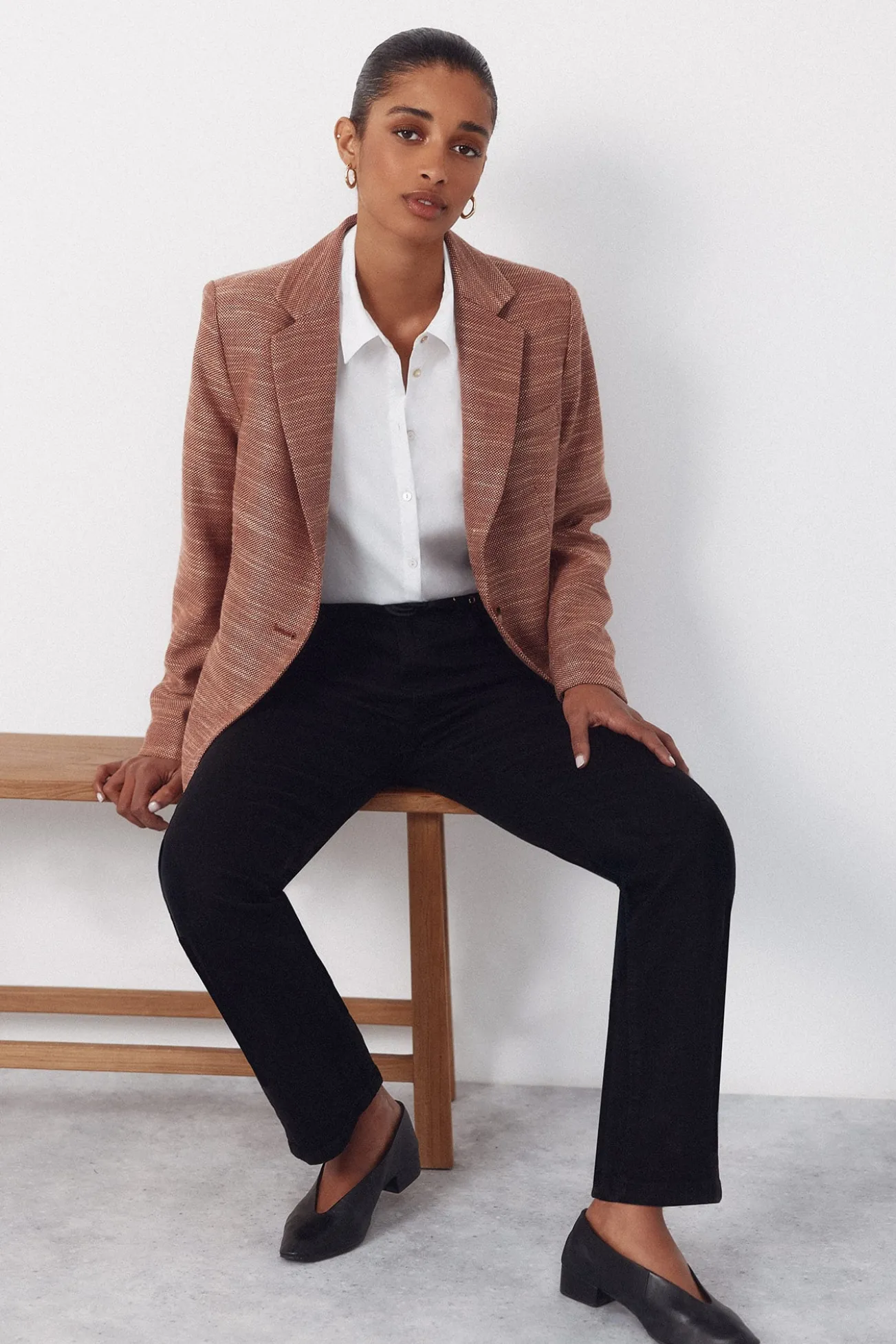 Blazer de tecido texturizada