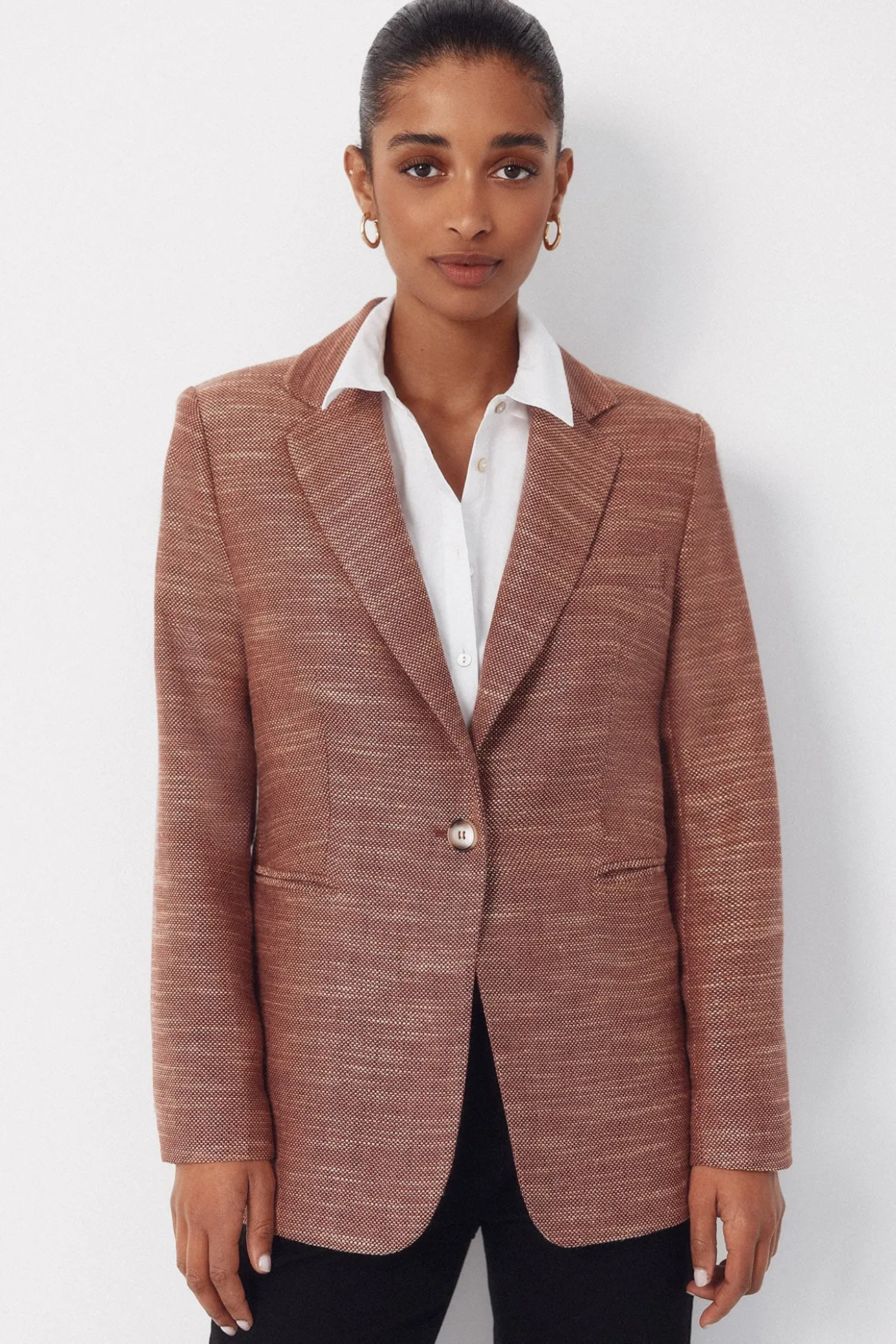 Blazer de tecido texturizada