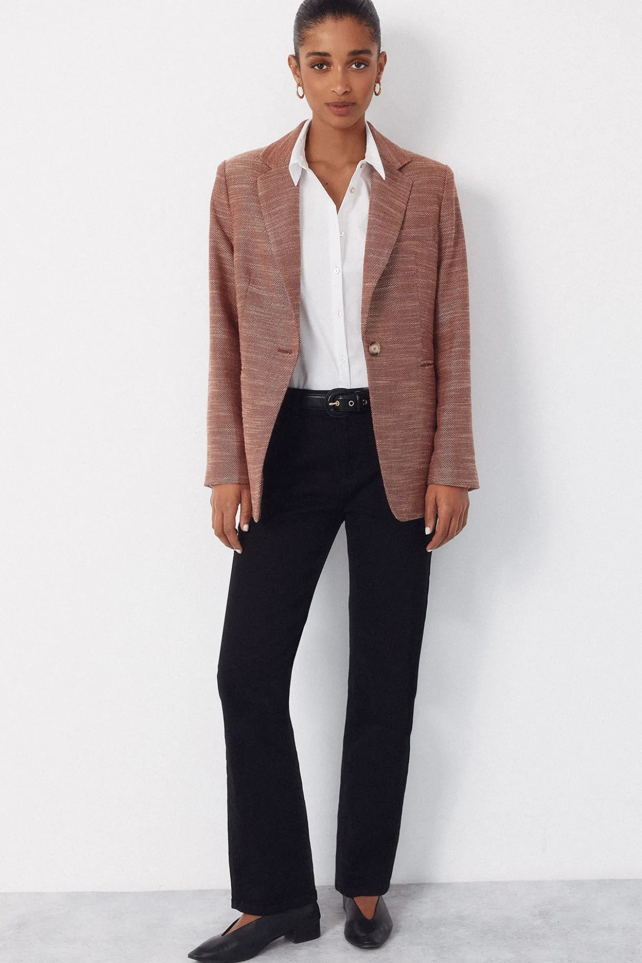 Blazer de tecido texturizada