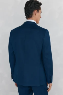 Blazer estruturado azul slim fit bi-elástico
