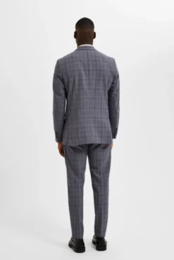 Blazer Slim Fit de xadrez com bolsos