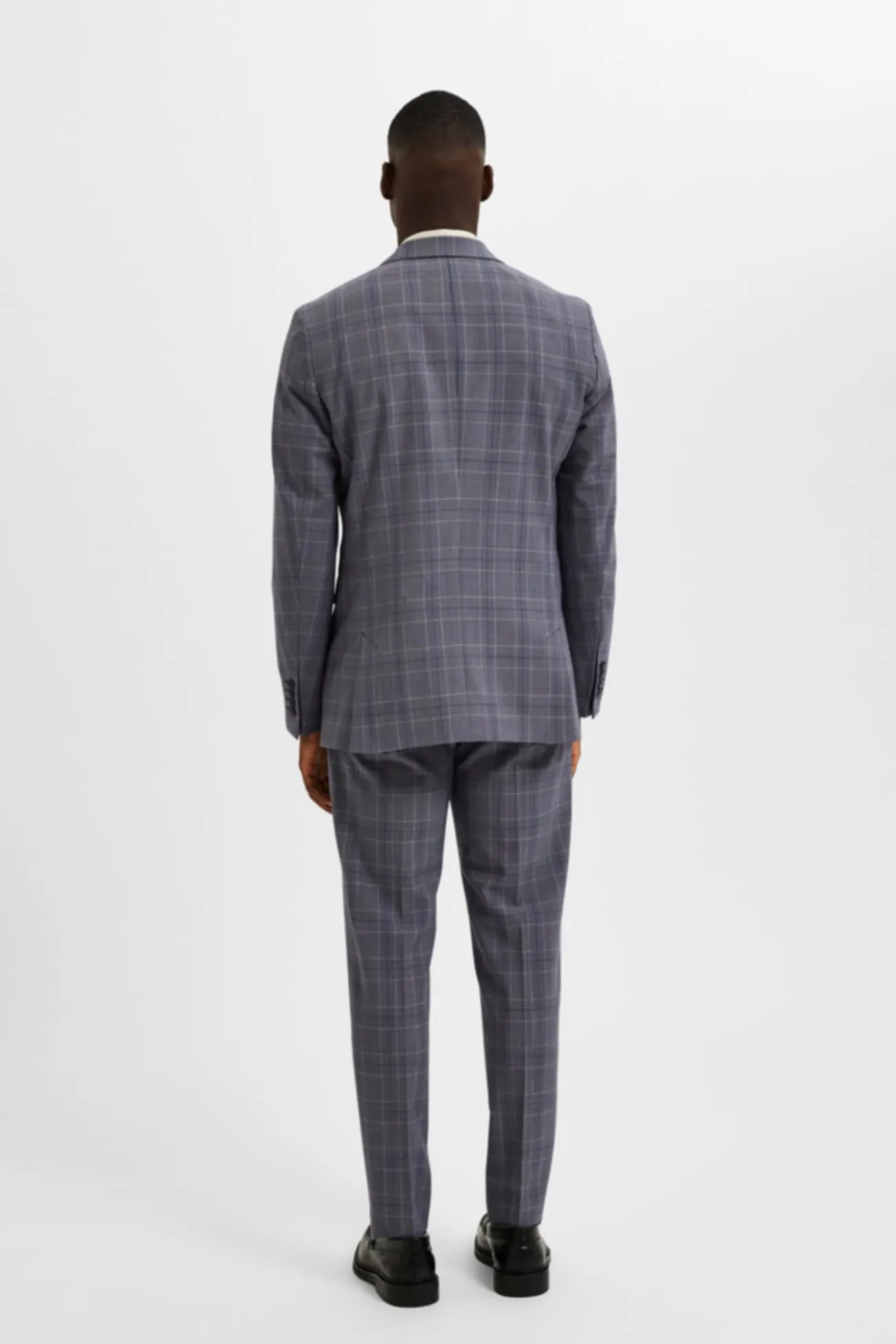 Blazer Slim Fit de xadrez com bolsos