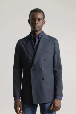 Blazer trespassado duplo slim fit