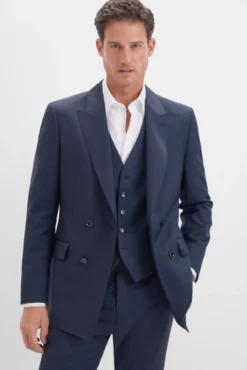 Blazer trespassado duplo slim fit