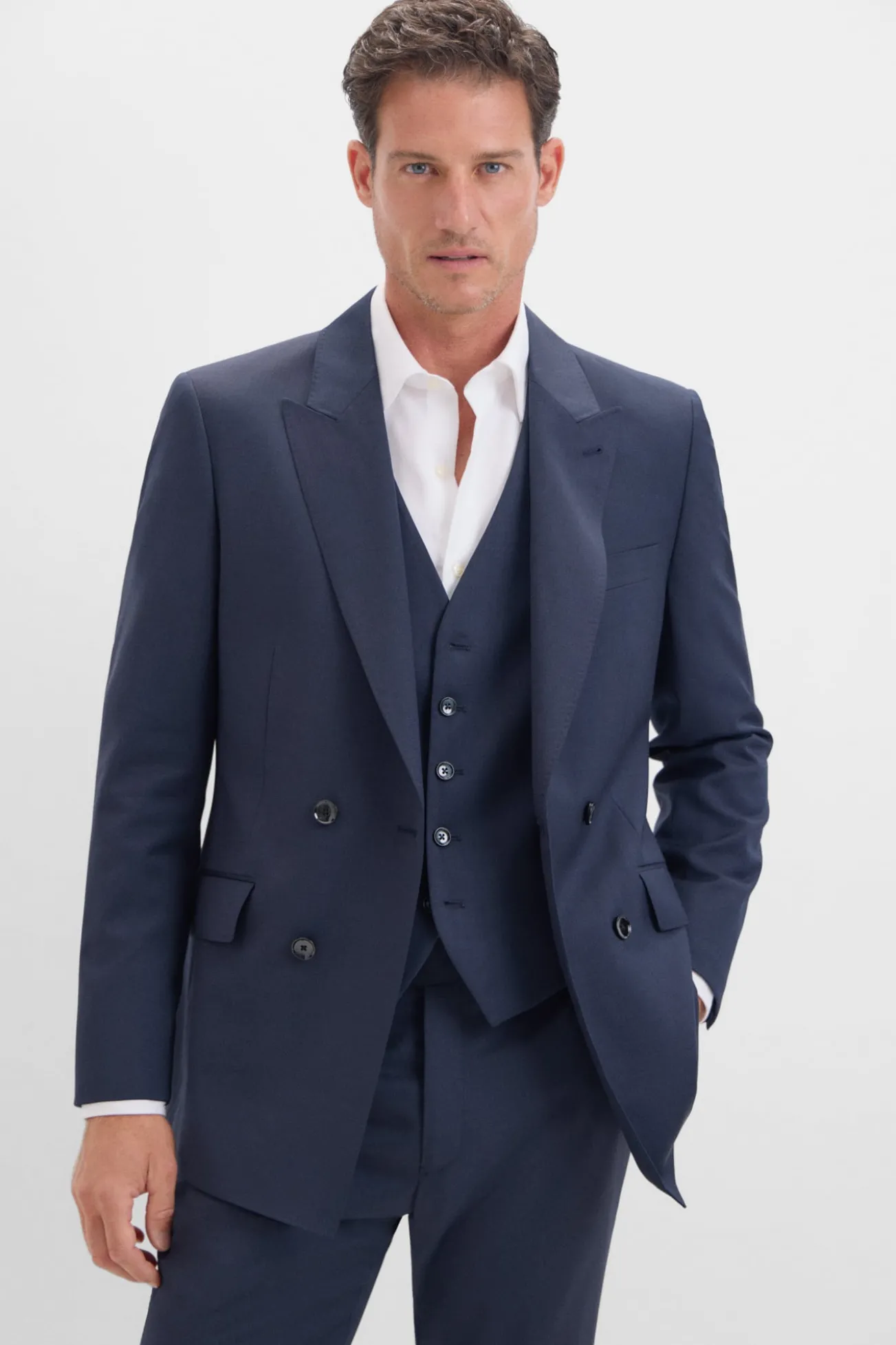 Blazer trespassado duplo slim fit