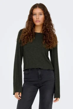 Blusa canelada com manga top