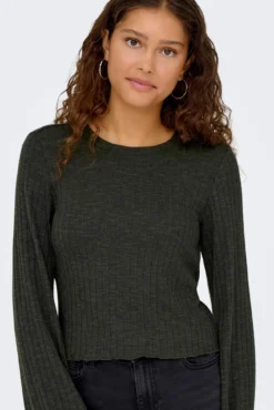 Blusa canelada com manga top