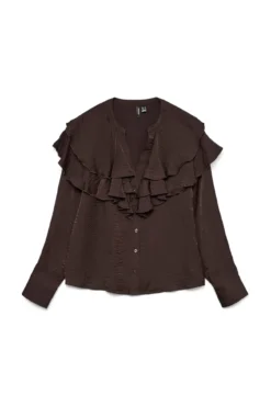 Blusa com gola franzida