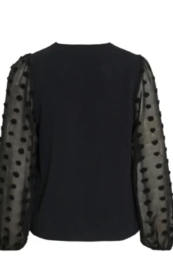 Blusa com plumeti nas mangas