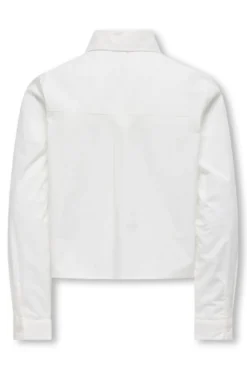 Blusa curta de manga comprida com detalhe de brilho