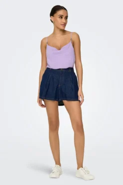 Blusa de alças com decote drapeado