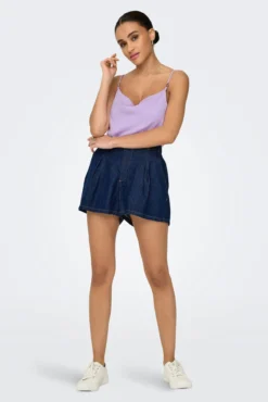 Blusa de alças com decote drapeado