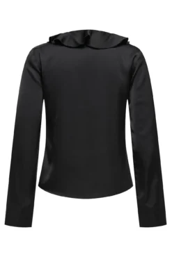 Blusa de cetim com folho