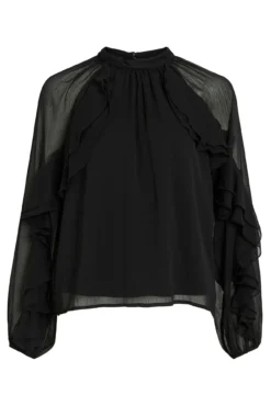 Blusa de chiffon com babados