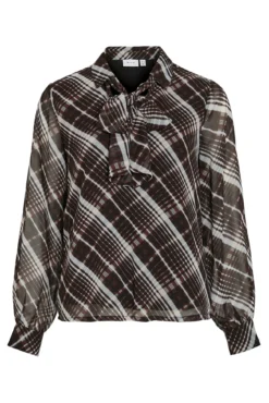 Blusa de chiffon com laçada