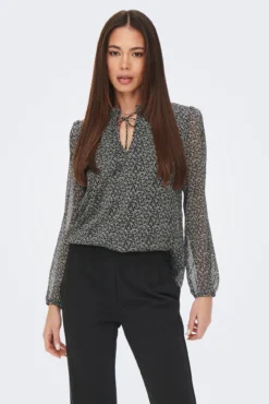 Blusa de chiffon estampada
