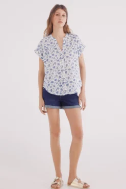 Blusa de decote linho com decote em V