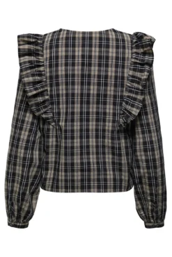 Blusa de manga comprida com babados