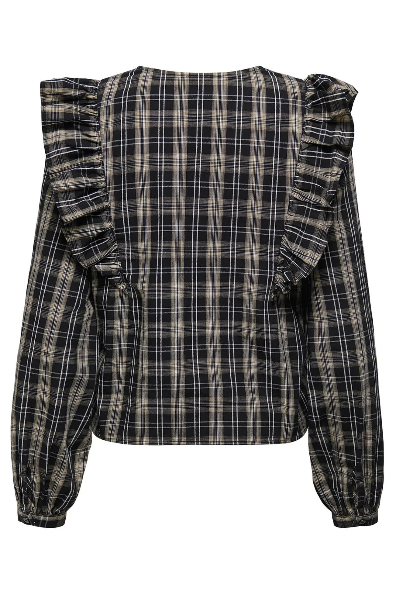 Blusa de manga comprida com babados