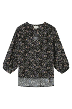Blusa de manga comprida com estampa floral