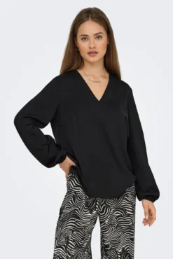 Blusa de manga comprida com punhos elásticos