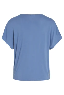 Blusa de manga curta acetinada