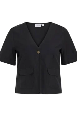 Blusa de manga curta com botões