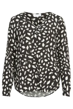 Blusa de mulher manga comprido gola em bico
