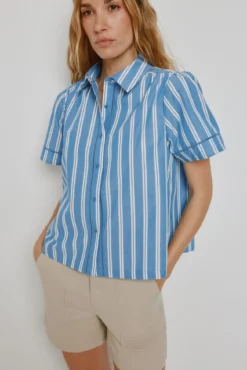 Blusa de riscas de manga curta