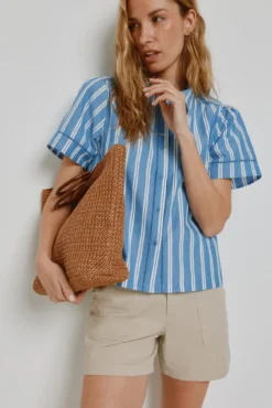 Blusa de riscas de manga curta