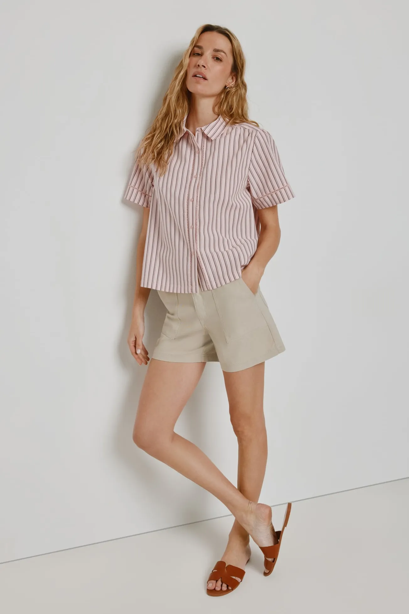 Blusa de riscas de manga curta