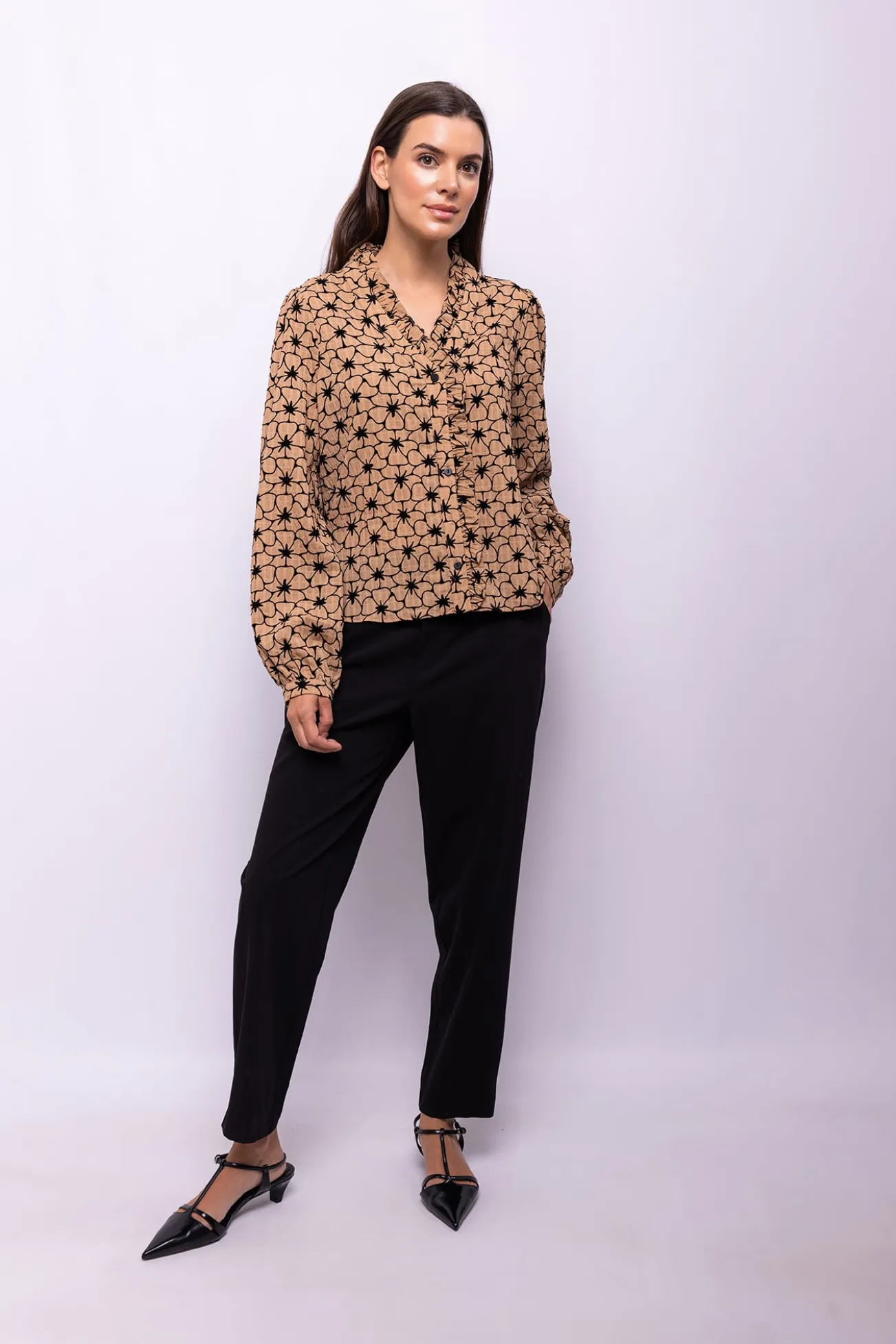 Blusa de tecido texturizado