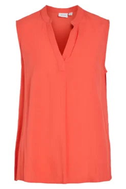 Blusa de viscose mangas com gola mao
