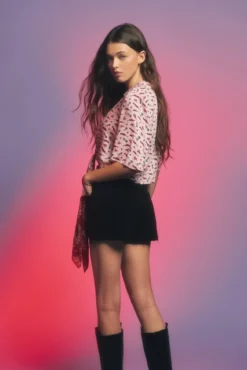 Blusa estampada com nó