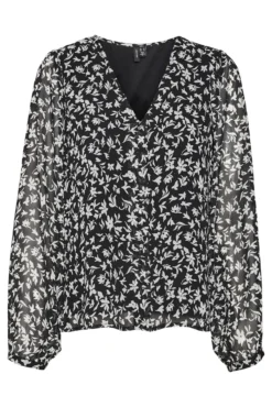 Blusa estampada de manga comprida
