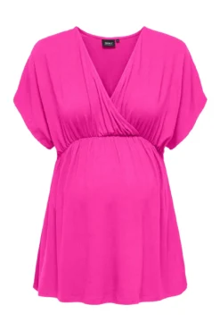 Blusa fluído maternity decote em bico gola manga morcego